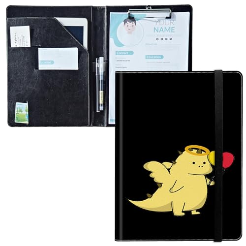 Padfolio mit Klemmbrett, PU-Leder-Portfolio-Ordner, A4-Größe, Schreibklemmbrett, Aufbewahrung mit Notizblock/Visitenkarte/Bargeldtaschen für Business, Schule, Büro, Dinosaurier Padfolio mit Klemmbrett, PU-Leder-Portfolio-Ordner, A4-Größe, Schreibklemmbrett, Aufbewahrung mit Notizblock/Visitenkarte/Bargeldtaschen für Business, Schule, Büro, Dinosaurier von BWEGRHE