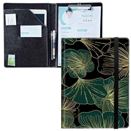Padfolio mit Klemmbrett, PU-Leder-Portfolio-Ordner, A4-Größe, Schreibklemmbrett, Aufbewahrung mit Notizblock/Visitenkarte/Bargeldtaschen für Business, Schule, Büro, Kunstblatt Padfolio mit Klemmbrett, PU-Leder-Portfolio-Ordner, A4-Größe, Schreibklemmbrett, Aufbewahrung mit Notizblock/Visitenkarte/Bargeldtaschen für Business, Schule, Büro, Kunstblatt von BWEGRHE