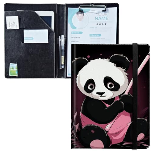 Padfolio mit Klemmbrett, PU-Leder-Portfolio-Ordner, A4-Größe, Schreibklemmbrett, Aufbewahrung mit Notizblock/Visitenkarte/Bargeldtaschen für Business, Schule, Büro, Panda Padfolio mit Klemmbrett, PU-Leder-Portfolio-Ordner, A4-Größe, Schreibklemmbrett, Aufbewahrung mit Notizblock/Visitenkarte/Bargeldtaschen für Business, Schule, Büro, Panda von BWEGRHE