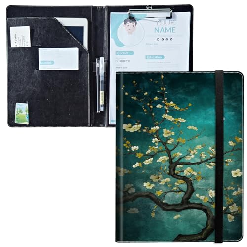 Padfolio mit Klemmbrett, PU-Leder-Portfolio-Ordner, A4-Größe, Schreibklemmbrett, Aufbewahrung mit Notizblock/Visitenkarte/Bargeldtaschen für Business, Schule, Büro, japanische Aprikose Padfolio mit Klemmbrett, PU-Leder-Portfolio-Ordner, A4-Größe, Schreibklemmbrett, Aufbewahrung mit Notizblock/Visitenkarte/Bargeldtaschen für Business, Schule, Büro, japanische Aprikose von BWEGRHE
