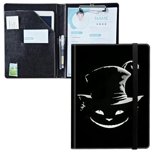 Padfolio mit Klemmbrett, PU-Leder-Portfolio-Ordner, A4-Größe, Schreibklemmbrett, Aufbewahrung mit Notizblock/Visitenkarte/Bargeldtaschen für Business, Schule, Büro, schwarzer Hexenhut Padfolio mit Klemmbrett, PU-Leder-Portfolio-Ordner, A4-Größe, Schreibklemmbrett, Aufbewahrung mit Notizblock/Visitenkarte/Bargeldtaschen für Business, Schule, Büro, schwarzer Hexenhut von BWEGRHE
