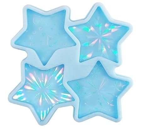 Blue Star Sternenschmuck Gießform, holografische Sternform, Kunstharz, Handy-Handgriff, Silikonform, wie in der Abbildung gezeigt, Harzgussformen, Schmuckgusszubehör von BWESOO