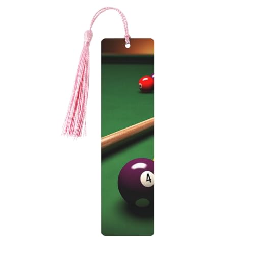 Billard-Lesezeichen Ornament, Holz-Lesezeichen mit Quaste, Lesezeichen für Buchliebhaber, Seitenmarkierungen, Lesegeschenke für Frauen und Männer, handgefertigtes Holz-Lesezeichen-Etikett von BWLHJKE