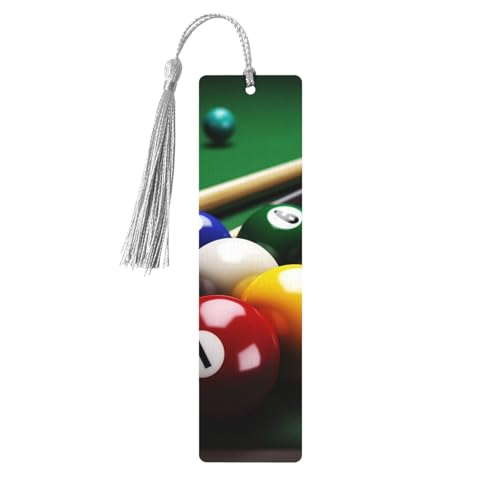 Billard-Lesezeichen Ornament, Holz-Lesezeichen mit Quaste, Lesezeichen für Buchliebhaber, Seitenmarkierungen, Lesegeschenke für Frauen und Männer, handgefertigtes Holz-Lesezeichen-Etikett von BWLHJKE