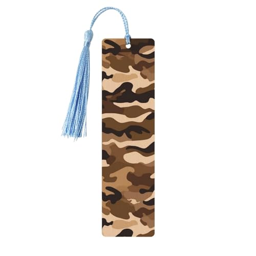 Braunes Camouflage-Lesezeichen Ornament, Holz-Lesezeichen mit Quaste, Lesezeichen für Buchliebhaber, Seitenmarkierungen, Lesegeschenke für Frauen und Männer, handgefertigtes Holz-Lesezeichen-Etikett Braunes Camouflage-Lesezeichen Ornament, Holz-Lesezeichen mit Quaste, Lesezeichen für Buchliebhaber, Seitenmarkierungen, Lesegeschenke für Frauen und Männer, handgefertigtes Holz-Lesezeichen-Etikett von BWLHJKE