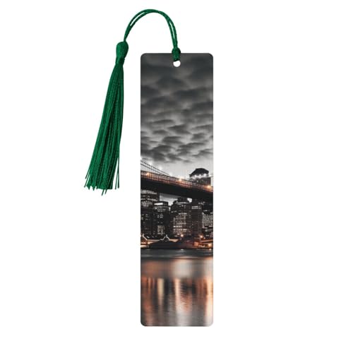Brooklyn Bridge Lesezeichen Ornament, Holz-Lesezeichen mit Quaste, Lesezeichen für Buchliebhaber, Seitenmarkierungen, Lesegeschenke für Frauen und Männer, handgefertigtes Holz-Lesezeichen-Etikett von BWLHJKE