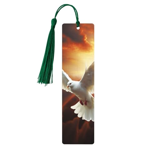 Dove Sun Art Lesezeichen Ornament, Holz-Lesezeichen mit Quaste, Lesezeichen für Buchliebhaber, Seitenmarkierungen, Lesegeschenke für Frauen und Männer, handgefertigtes Holz-Lesezeichen-Etikett von BWLHJKE