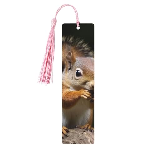 Eichhörnchen Tier Lesezeichen Ornament, Holz Lesezeichen mit Quaste, Lesezeichen für Buchliebhaber, Seitenmarkierungen, Lesegeschenke für Frauen und Männer, handgefertigtes Holz-Lesezeichen-Etikett von BWLHJKE