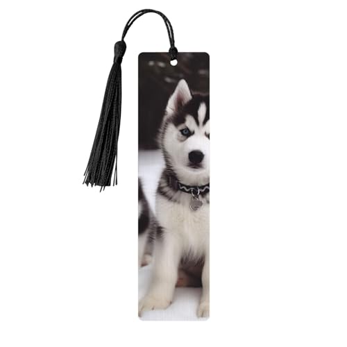 Entzückende Huskies-Lesezeichen Ornament, Holz-Lesezeichen mit Quaste, Lesezeichen für Buchliebhaber, Seitenmarkierungen, Lesegeschenke für Frauen und Männer, handgefertigtes Holz-Lesezeichen-Etikett von BWLHJKE