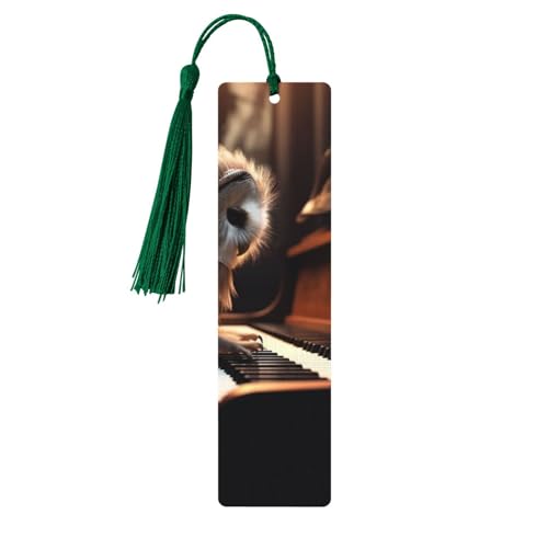 Eule spielt Klavier-Lesezeichen Ornament, Holz-Lesezeichen mit Quaste, Lesezeichen für Buchliebhaber, Seitenmarkierungen, Lesegeschenke für Frauen und Männer, handgefertigtes Holz-Lesezeichen-Etikett Eule spielt Klavier-Lesezeichen Ornament, Holz-Lesezeichen mit Quaste, Lesezeichen für Buchliebhaber, Seitenmarkierungen, Lesegeschenke für Frauen und Männer, handgefertigtes Holz-Lesezeichen-Etikett von BWLHJKE
