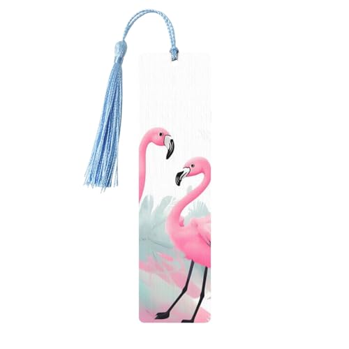 Flamingo-Lesezeichen Ornament, Holz-Lesezeichen mit Quaste, Lesezeichen für Buchliebhaber, Seitenmarkierungen, Lesegeschenke für Frauen und Männer, handgefertigtes Holz-Lesezeichen-Etikett von BWLHJKE