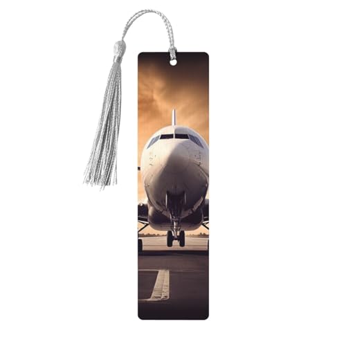 Flugzeug-Lesezeichen Ornament, Holz-Lesezeichen mit Quaste, Lesezeichen für Buchliebhaber, Seitenmarkierungen, Lesegeschenke für Frauen und Männer, handgefertigtes Holz-Lesezeichen-Etikett von BWLHJKE