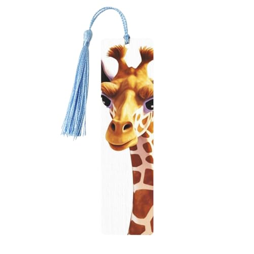 Giraffen-Lesezeichen Ornament, Holz-Lesezeichen mit Quaste, Lesezeichen für Buchliebhaber, Seitenmarkierungen, Lesegeschenke für Frauen und Männer, handgefertigtes Holz-Lesezeichen-Etikett von BWLHJKE