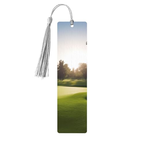 Golfplatz-Lesezeichen Ornament, Holz-Lesezeichen mit Quaste, Lesezeichen für Buchliebhaber, Seitenmarkierungen, Lesegeschenke für Frauen und Männer, handgefertigtes Holz-Lesezeichen-Etikett von BWLHJKE
