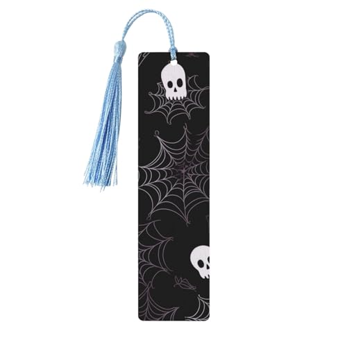 Halloween-Gothic-Lesezeichen Ornament, Holz-Lesezeichen mit Quaste, Lesezeichen für Buchliebhaber, Seitenmarkierungen, Lesegeschenke für Frauen und Männer, handgefertigtes Holz-Lesezeichen-Etikett von BWLHJKE