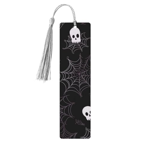 Halloween-Gothic-Lesezeichen Ornament, Holz-Lesezeichen mit Quaste, Lesezeichen für Buchliebhaber, Seitenmarkierungen, Lesegeschenke für Frauen und Männer, handgefertigtes Holz-Lesezeichen-Etikett von BWLHJKE