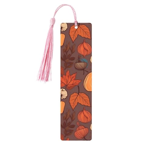 Herbst-Lesezeichen Ornament, Holz-Lesezeichen mit Quaste, Lesezeichen für Buchliebhaber, Seitenmarkierungen, Lesegeschenke für Frauen und Männer, handgefertigtes Holz-Lesezeichen-Etikett von BWLHJKE