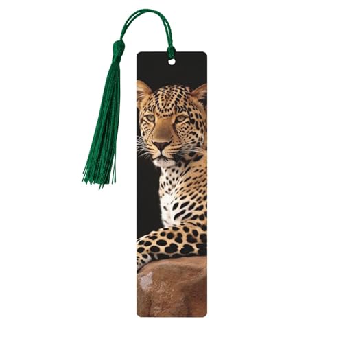 Lesezeichen aus Holz, afrikanischer Leopard auf Felsen, mit Quaste, Lesezeichen für Buchliebhaber, Seitenmarkierungen, Lesegeschenke für Frauen und Männer, handgefertigtes Holz-Lesezeichen, Etikett Lesezeichen aus Holz, afrikanischer Leopard auf Felsen, mit Quaste, Lesezeichen für Buchliebhaber, Seitenmarkierungen, Lesegeschenke für Frauen und Männer, handgefertigtes Holz-Lesezeichen, Etikett von BWLHJKE