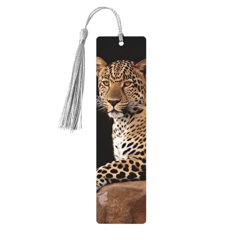 Lesezeichen aus Holz, afrikanischer Leopard auf Felsen, mit Quaste, Lesezeichen für Buchliebhaber, Seitenmarkierungen, Lesegeschenke für Frauen und Männer, handgefertigtes Holz-Lesezeichen, Etikett Lesezeichen aus Holz, afrikanischer Leopard auf Felsen, mit Quaste, Lesezeichen für Buchliebhaber, Seitenmarkierungen, Lesegeschenke für Frauen und Männer, handgefertigtes Holz-Lesezeichen, Etikett von BWLHJKE