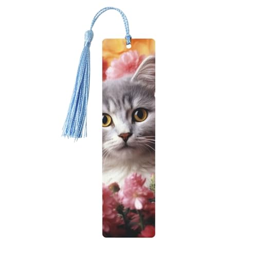 Lesezeichen mit Katze in Blumen, Ornament, Holz-Lesezeichen mit Quaste, Lesezeichen für Buchliebhaber, Seitenmarkierungen, Lesegeschenke für Frauen und Männer, handgefertigtes Holz-Lesezeichen-Etikett Lesezeichen mit Katze in Blumen, Ornament, Holz-Lesezeichen mit Quaste, Lesezeichen für Buchliebhaber, Seitenmarkierungen, Lesegeschenke für Frauen und Männer, handgefertigtes Holz-Lesezeichen-Etikett von BWLHJKE