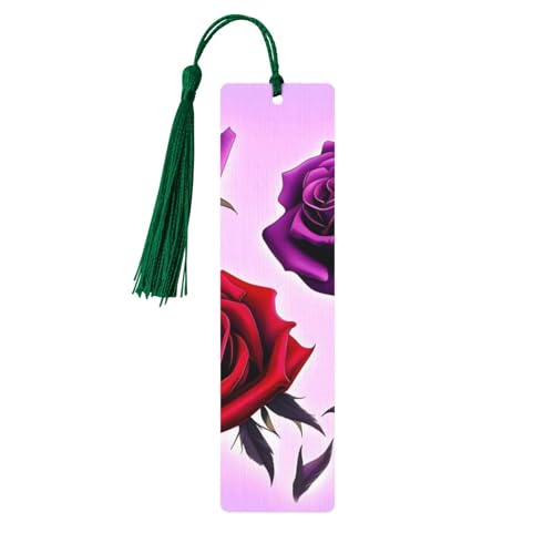 Lesezeichen mit roten und violetten Rosen, Holz-Lesezeichen mit Quaste, Lesezeichen für Buchliebhaber, Seitenmarkierungen, Lesegeschenke für Frauen und Männer, handgefertigtes Holz-Lesezeichen-Etikett Lesezeichen mit roten und violetten Rosen, Holz-Lesezeichen mit Quaste, Lesezeichen für Buchliebhaber, Seitenmarkierungen, Lesegeschenke für Frauen und Männer, handgefertigtes Holz-Lesezeichen-Etikett von BWLHJKE