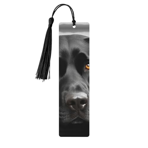 Lesezeichen mit schwarzem Hund, Ornament, Holz-Lesezeichen mit Quaste, Lesezeichen für Buchliebhaber, Seitenmarkierungen, Lesegeschenke für Frauen und Männer, handgefertigtes Holz-Lesezeichen-Etikett von BWLHJKE