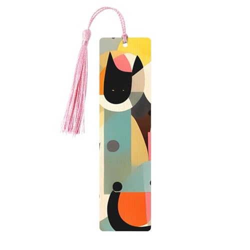 Moderne Kunst Katze Lesezeichen Ornament Holz Lesezeichen mit Quaste, Lesezeichen für Buchliebhaber, Seitenmarkierungen, Lesegeschenke für Frauen und Männer, handgefertigtes Holz-Lesezeichen-Etikett Moderne Kunst Katze Lesezeichen Ornament Holz Lesezeichen mit Quaste, Lesezeichen für Buchliebhaber, Seitenmarkierungen, Lesegeschenke für Frauen und Männer, handgefertigtes Holz-Lesezeichen-Etikett von BWLHJKE