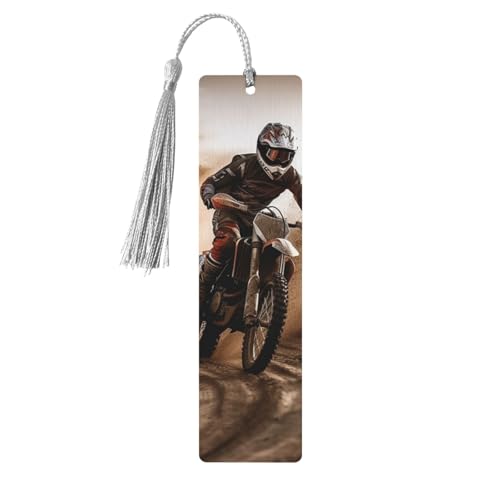 Motocross-Lesezeichen Ornament, Holz-Lesezeichen mit Quaste, Lesezeichen für Buchliebhaber, Seitenmarkierungen, Lesegeschenke für Frauen und Männer, handgefertigtes Holz-Lesezeichen-Etikett von BWLHJKE