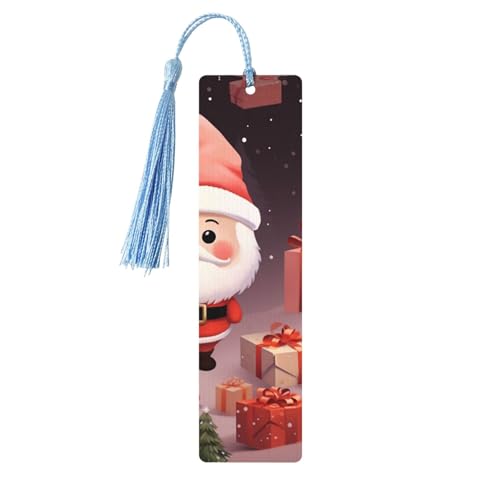Niedliche Weihnachts-Lesezeichen Ornament, Holz-Lesezeichen mit Quaste, Lesezeichen für Buchliebhaber, Seitenmarkierungen, Lesegeschenke für Frauen und Männer, handgefertigtes Holz-Lesezeichen-Etikett von BWLHJKE