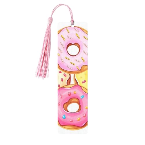 Niedliches Donut-Lesezeichen Ornament, Holz-Lesezeichen mit Quaste, Lesezeichen für Buchliebhaber, Seitenmarkierungen, Lesegeschenke für Frauen und Männer, handgefertigtes Holz-Lesezeichen-Etikett von BWLHJKE