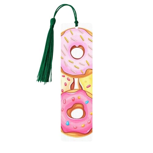 Niedliches Donut-Lesezeichen Ornament, Holz-Lesezeichen mit Quaste, Lesezeichen für Buchliebhaber, Seitenmarkierungen, Lesegeschenke für Frauen und Männer, handgefertigtes Holz-Lesezeichen-Etikett von BWLHJKE