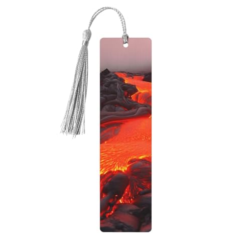 Red Lava Lesezeichen Ornament, Holz-Lesezeichen mit Quaste, Lesezeichen für Buchliebhaber, Seitenmarkierungen, Lesegeschenke für Frauen und Männer, handgefertigtes Holz-Lesezeichen-Etikett von BWLHJKE