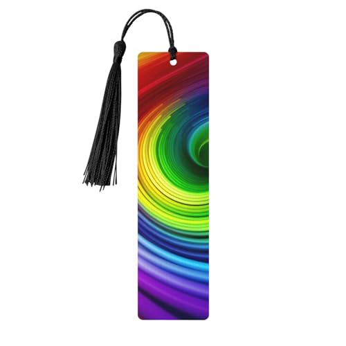 Regenbogen-Spiral-Lesezeichen Ornament, Holz-Lesezeichen mit Quaste, Lesezeichen für Buchliebhaber, Seitenmarkierungen, Lesegeschenke für Frauen und Männer, handgefertigtes Holz-Lesezeichen-Etikett von BWLHJKE