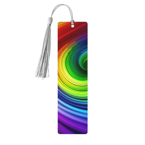 Regenbogen-Spiral-Lesezeichen Ornament, Holz-Lesezeichen mit Quaste, Lesezeichen für Buchliebhaber, Seitenmarkierungen, Lesegeschenke für Frauen und Männer, handgefertigtes Holz-Lesezeichen-Etikett von BWLHJKE