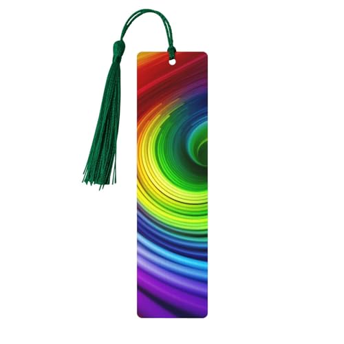 Regenbogen-Spiral-Lesezeichen Ornament, Holz-Lesezeichen mit Quaste, Lesezeichen für Buchliebhaber, Seitenmarkierungen, Lesegeschenke für Frauen und Männer, handgefertigtes Holz-Lesezeichen-Etikett von BWLHJKE
