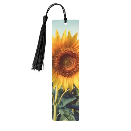 Schönes Sonnenblumen-Lesezeichen Ornament, Holz-Lesezeichen mit Quaste, Lesezeichen für Buchliebhaber, Seitenmarkierungen, Lesegeschenke für Frauen und Männer, handgefertigtes Holz-Lesezeichen-Etikett von BWLHJKE