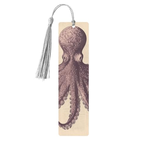 Vintage Octopus Lesezeichen Ornament, Holz Lesezeichen mit Quaste, Lesezeichen für Buchliebhaber, Seitenmarkierungen, Lesegeschenke für Frauen und Männer, handgefertigtes Holz-Lesezeichen-Etikett Vintage Octopus Lesezeichen Ornament, Holz Lesezeichen mit Quaste, Lesezeichen für Buchliebhaber, Seitenmarkierungen, Lesegeschenke für Frauen und Männer, handgefertigtes Holz-Lesezeichen-Etikett von BWLHJKE