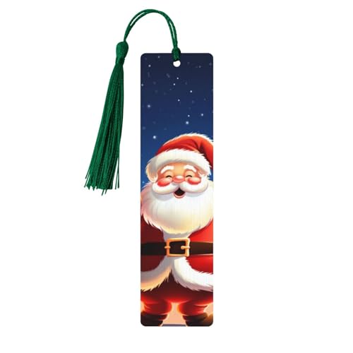 Weihnachts-Lesezeichen mit Quaste, Lesezeichen aus Holz mit Quaste, Lesezeichen für Buchliebhaber, Seitenmarkierungen, Lesegeschenke für Frauen und Männer, handgefertigtes Holz-Lesezeichen-Etikett von BWLHJKE