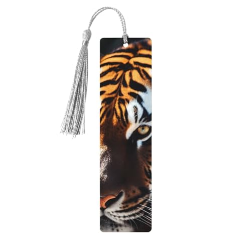 Wildtier-Tiger-Lesezeichen Ornament, Holz-Lesezeichen mit Quaste, Lesezeichen für Buchliebhaber, Seitenmarkierungen, Lesegeschenke für Frauen und Männer, handgefertigtes Holz-Lesezeichen-Etikett von BWLHJKE