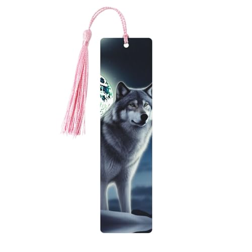 Wolf unter Mond Lesezeichen Ornament, Holz-Lesezeichen mit Quaste, Lesezeichen für Buchliebhaber, Seitenmarkierungen, Lesegeschenke für Frauen und Männer, handgefertigtes Holz-Lesezeichen-Etikett Wolf unter Mond Lesezeichen Ornament, Holz-Lesezeichen mit Quaste, Lesezeichen für Buchliebhaber, Seitenmarkierungen, Lesegeschenke für Frauen und Männer, handgefertigtes Holz-Lesezeichen-Etikett von BWLHJKE
