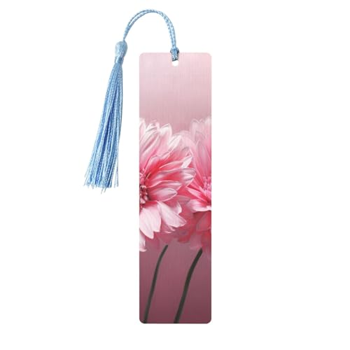 Zwei rosa florale Lesezeichen Ornament, Holz-Lesezeichen mit Quaste, Lesezeichen für Buchliebhaber, Seitenmarkierungen, Lesegeschenke für Frauen und Männer, handgefertigtes Holz-Lesezeichen-Etikett von BWLHJKE