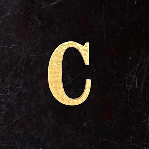 BWRMHME Selbstklebende Buchstaben und Zahlen aus massivem Messing mit malleolarer Stria-Textur, 4,5 cm, antikes Gold, zum Abziehen und Aufkleben, Metallalphabet für Tür, Wand, Briefkasten von BWRMHME