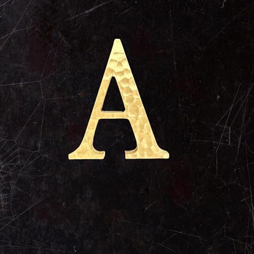 BWRMHME Selbstklebende Buchstaben und Zahlen aus massivem Messing mit malleolarer Stria-Textur, 4,5 cm, antikes Gold, zum Abziehen und Aufkleben, Metallalphabet für Tür, Wand, Briefkasten von BWRMHME