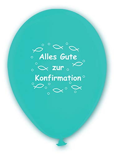 10 Luftballons Alles Gute zur Konfirmation, TÜRKIS, ca. 30 cm Durchmesser 10 Luftballons Alles Gute zur Konfirmation, TÜRKIS, ca. 30 cm Durchmesser von BWS - Verkauf durch luftballonwelt