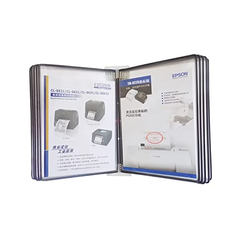 An der Wand montiertes Referenzsystem, An der Wand montiertes Referenzsystem, 10 doppelseitige Flip-Display-Ordner, Ordnerbinder, Desktop- und Wanddisplay, zur Anzeige von A4-Dokumenten(Black) von BWUHDKS