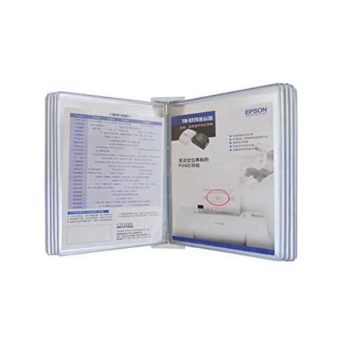 An der Wand montiertes Referenzsystem, An der Wand montiertes Referenzsystem, 10 doppelseitige Flip-Display-Ordner, Ordnerbinder, Desktop- und Wanddisplay, zur Anzeige von A4-Dokumenten(Grey) von BWUHDKS