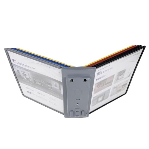 An der Wand montiertes Referenzsystem, Wandhalterung mit 10 Anzeigetaschen, Schreibtisch-Flip-Ordnerhalter mit Farbtaschen, for die Anzeige und Aufbewahrung von A4-Dokumenten im Büro/in der Werkstatt An der Wand montiertes Referenzsystem, Wandhalterung mit 10 Anzeigetaschen, Schreibtisch-Flip-Ordnerhalter mit Farbtaschen, for die Anzeige und Aufbewahrung von A4-Dokumenten im Büro/in der Werkstatt von BWUHDKS