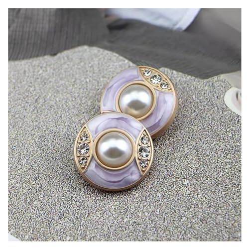 Crystals10 Luxuriöse Perlenknöpfe for Kleidung, DIY-Nähzubehör, schöne dekorative Strass-Kleidungsknöpfe (Grün, 23 mm)(Purple,23mm) von BWUHDKS