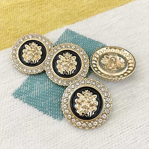Crystals10 Stück Löwenkopf-Design, Metall-Strassknöpfe for Mäntel, Nähmaterial, Nähzubehör, Kleidung, Blusenknöpfe (25 mm)(25mm) von BWUHDKS