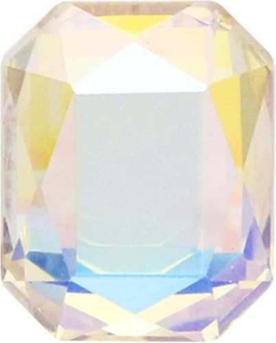 Crystals50pcs Nagelkunst-Zubehör, achteckige Form, for Aufkleben auf die Nägel, Strasssteine ​​mit flacher Rückseite, K9-Glas-Strass-Kristalle (Gold, 6 x 8 mm, 50 Stück)(Abcolour,6x8mm 50pcs) von BWUHDKS